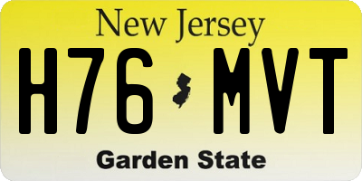 NJ license plate H76MVT