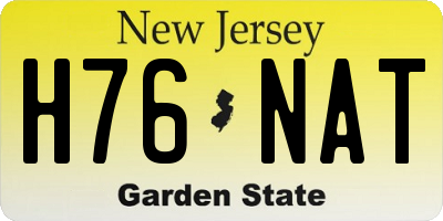 NJ license plate H76NAT