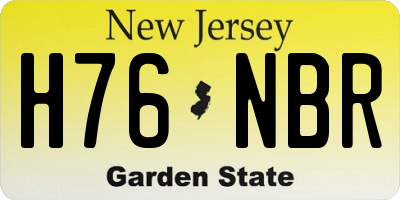 NJ license plate H76NBR