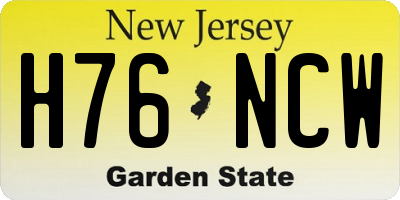 NJ license plate H76NCW
