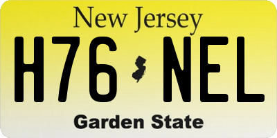 NJ license plate H76NEL
