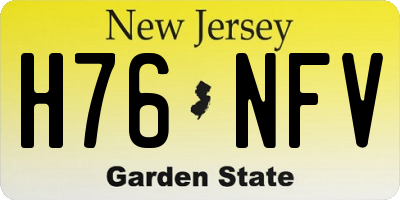 NJ license plate H76NFV