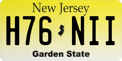 NJ license plate H76NII