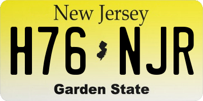 NJ license plate H76NJR
