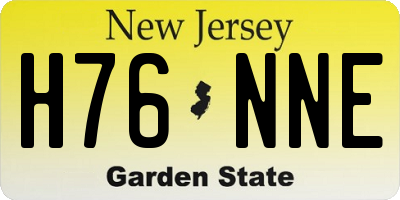 NJ license plate H76NNE