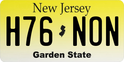 NJ license plate H76NON