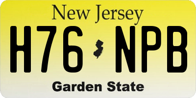 NJ license plate H76NPB