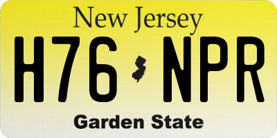 NJ license plate H76NPR