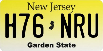 NJ license plate H76NRU
