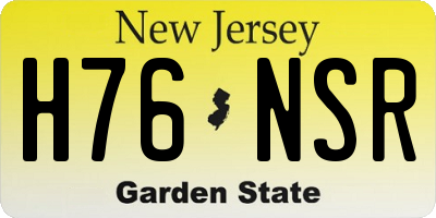 NJ license plate H76NSR