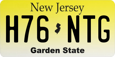 NJ license plate H76NTG