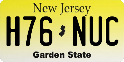 NJ license plate H76NUC
