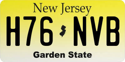 NJ license plate H76NVB