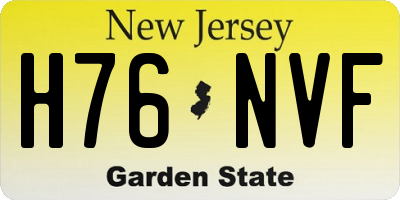 NJ license plate H76NVF