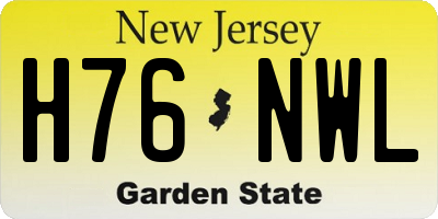 NJ license plate H76NWL