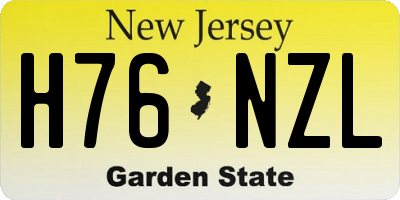 NJ license plate H76NZL