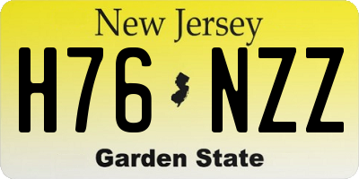 NJ license plate H76NZZ
