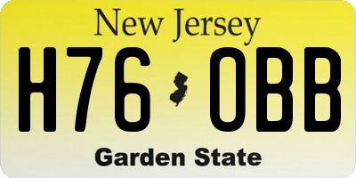 NJ license plate H76OBB
