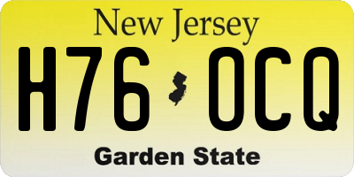 NJ license plate H76OCQ