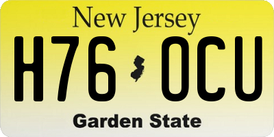 NJ license plate H76OCU