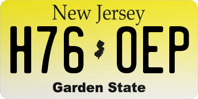 NJ license plate H76OEP