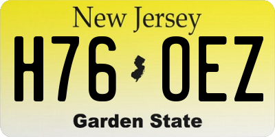 NJ license plate H76OEZ