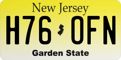 NJ license plate H76OFN