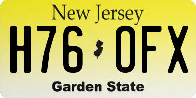 NJ license plate H76OFX