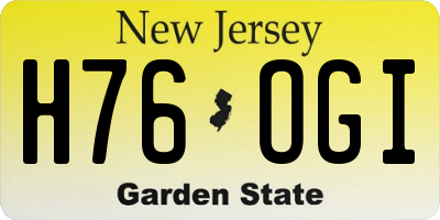 NJ license plate H76OGI