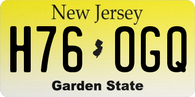 NJ license plate H76OGQ