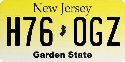 NJ license plate H76OGZ