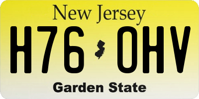 NJ license plate H76OHV