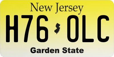NJ license plate H76OLC