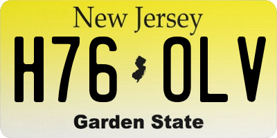 NJ license plate H76OLV