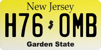 NJ license plate H76OMB