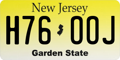 NJ license plate H76OOJ
