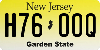 NJ license plate H76OOQ