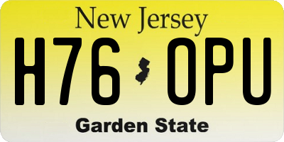 NJ license plate H76OPU