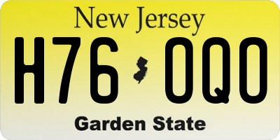 NJ license plate H76OQO