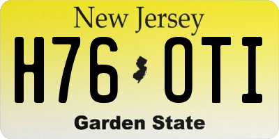 NJ license plate H76OTI