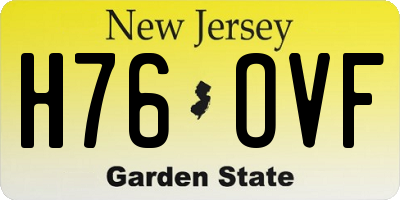 NJ license plate H76OVF