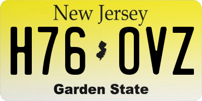 NJ license plate H76OVZ