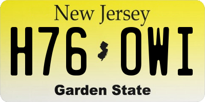 NJ license plate H76OWI