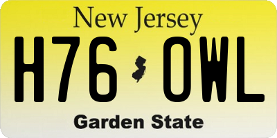 NJ license plate H76OWL