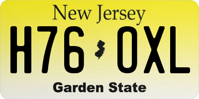 NJ license plate H76OXL