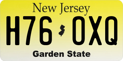 NJ license plate H76OXQ
