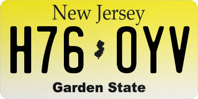 NJ license plate H76OYV