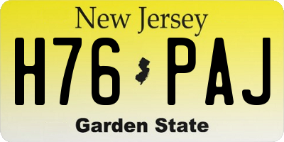 NJ license plate H76PAJ