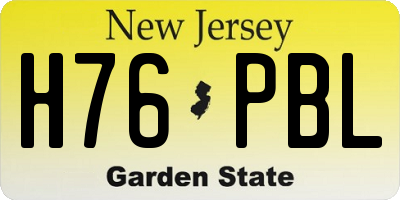 NJ license plate H76PBL