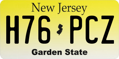 NJ license plate H76PCZ